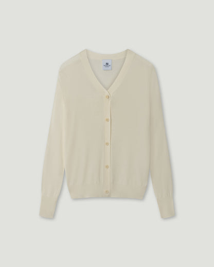 Nonchi | The Amélie Silk Cardigan Angel White