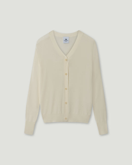Nonchi | The Amélie Silk Cardigan Cream White