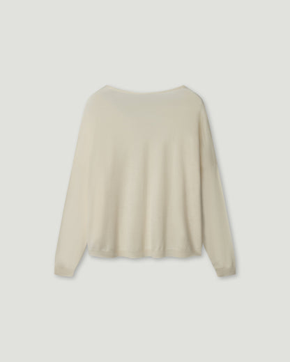 Nonchi | The Lavande Silk Sweater Cream White