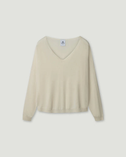 Nonchi | The Lavande Silk Sweater Cream White