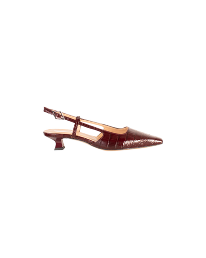 Cara Rosa | Slingbacks Bordeaux Croco