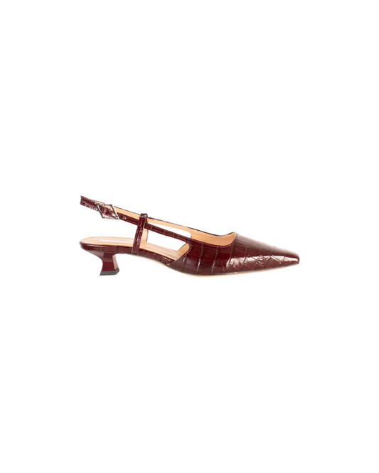 Cara Rosa | Slingbacks Bordeaux Croco