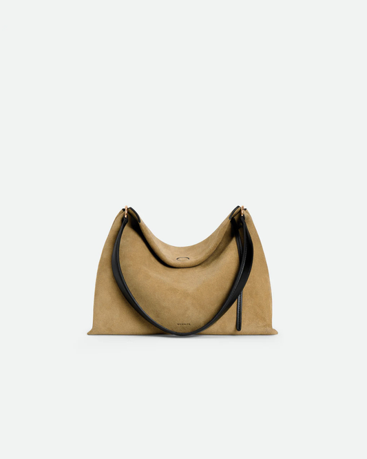 Wandler | Penelope Tote Small - Khaki Suede / Black