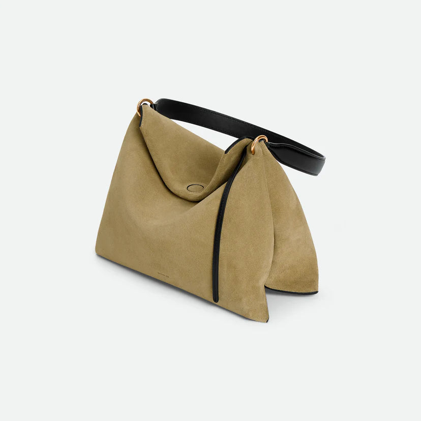 Wandler | Penelope Tote Small - Khaki Suede / Black