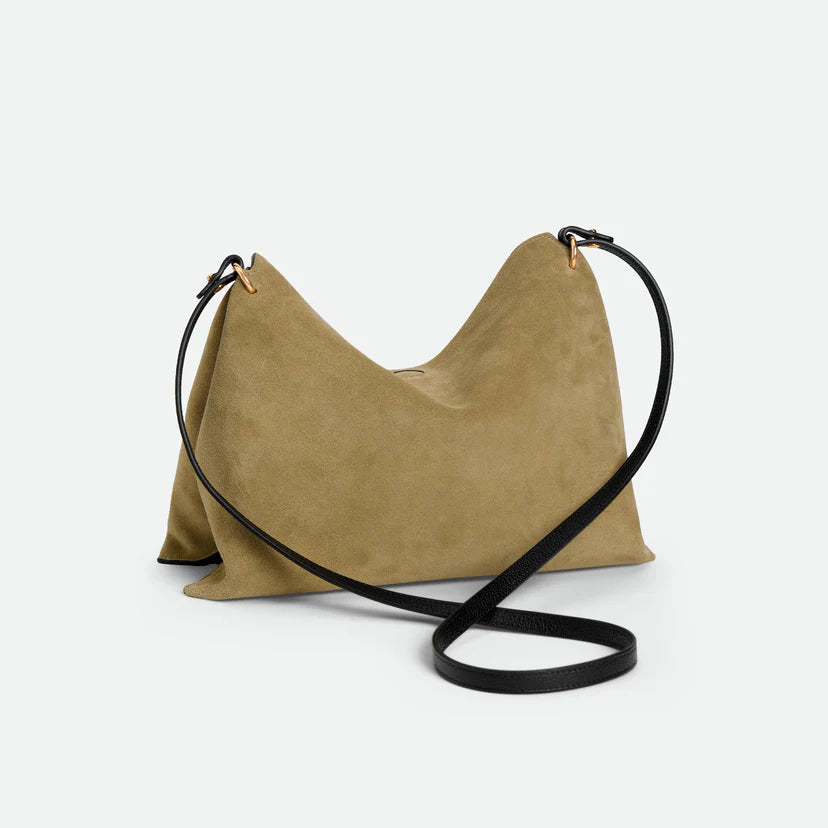 Wandler | Penelope Tote Small - Khaki Suede / Black