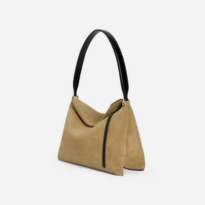 Wandler | Penelope Tote Small - Khaki Suede / Black