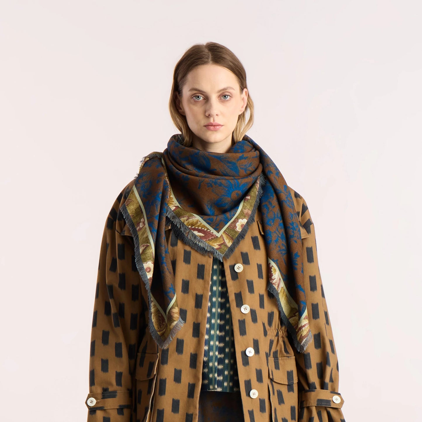 Tapis Noir | Wool Large Gigi Scarf Brown