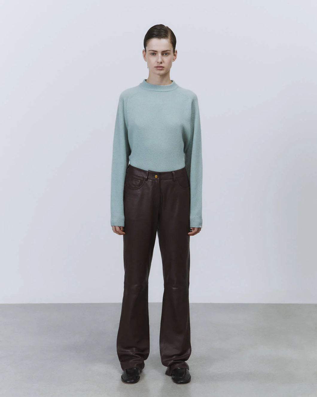 Alysi | Leather Pants Wine Red