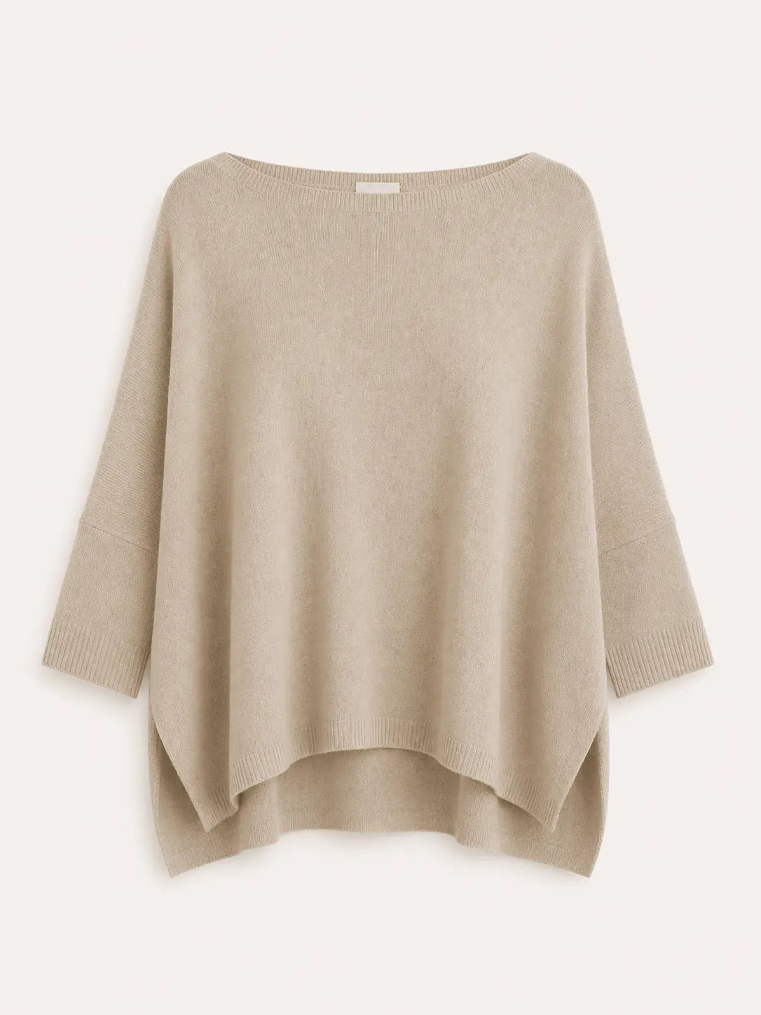 allude boat-neck cashmere pullover sweater beige