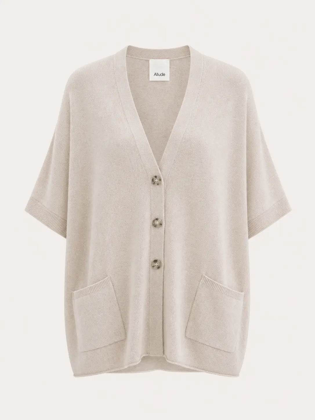 allude cardigan knit cashmere short sleeve marble