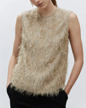 Afbeelding in Gallery-weergave laden, alysi-top-fringes-viscose-mouwloos-beige-textured-top-165249

