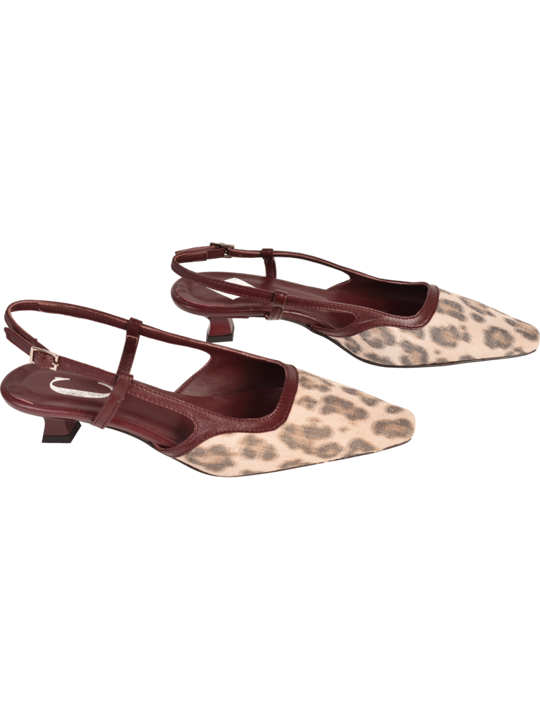 Cara Rosa | Katleen Slingbacks Bordeaux Leopard