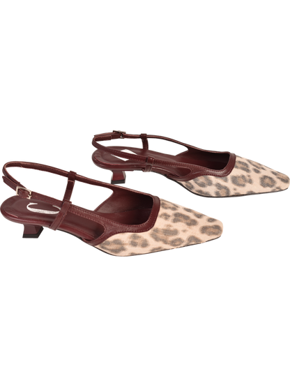 Cara Rosa | Katleen Slingbacks Bordeaux Leopard