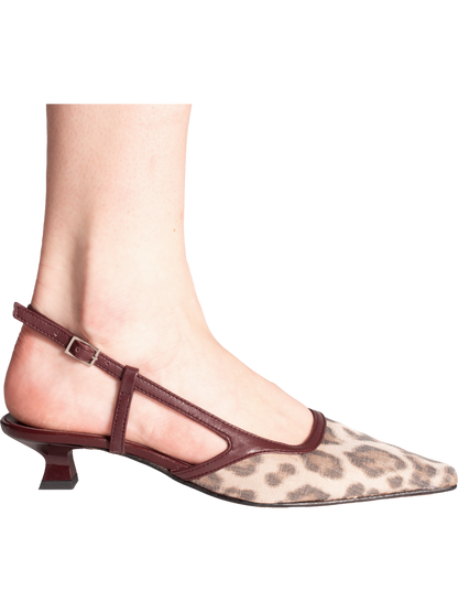 Cara Rosa | Katleen Slingbacks Bordeaux Leopard
