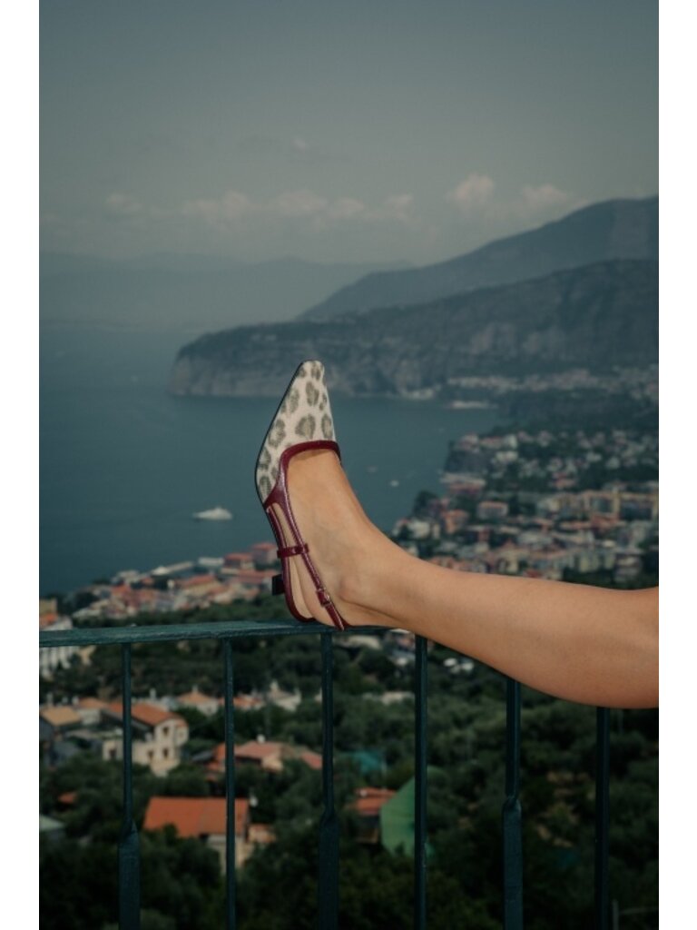 Cara Rosa | Katleen Slingbacks Bordeaux Leopard