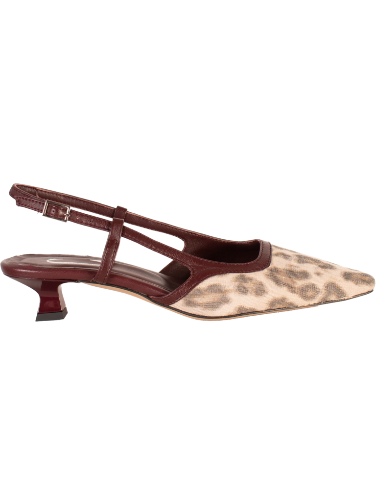 Cara Rosa | Katleen Slingbacks Bordeaux Leopard