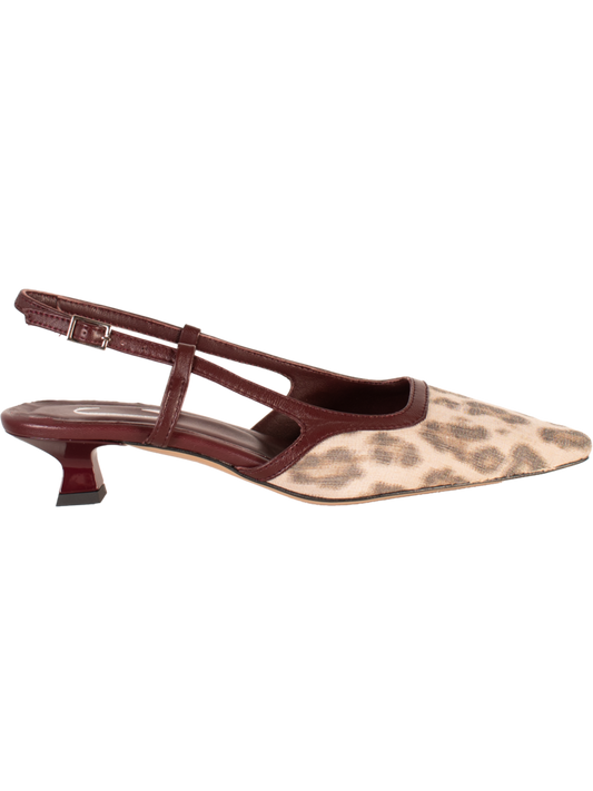 Cara Rosa | Katleen Slingbacks Bordeaux Leopard