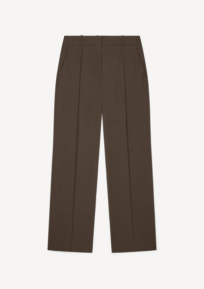 Herman | Tapered Wool Trousers Brown