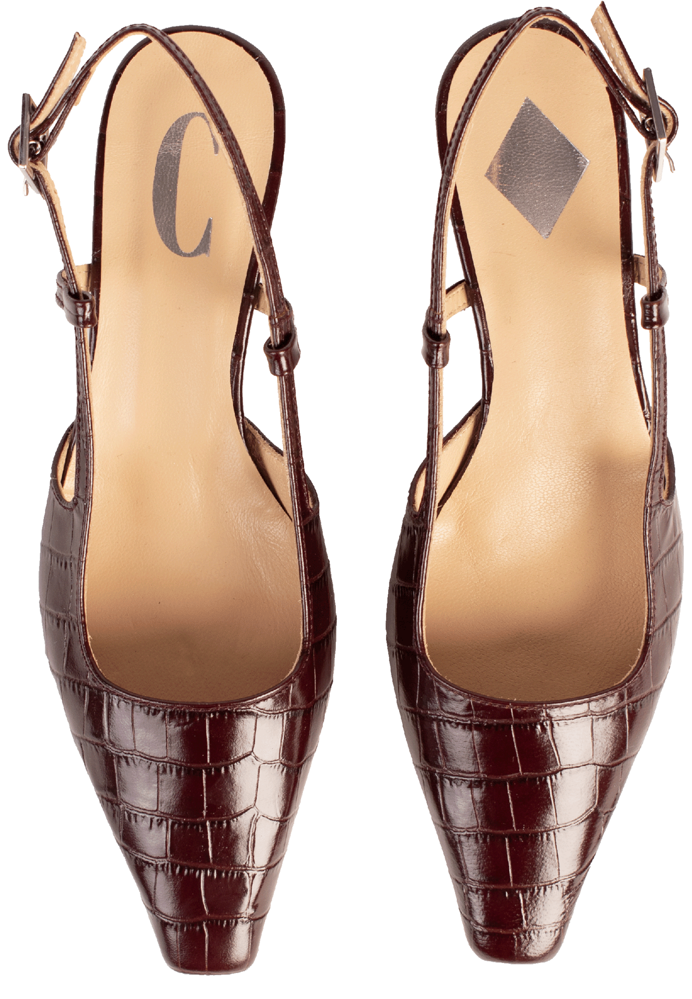 Cara Rosa | Slingbacks Bordeaux Croco