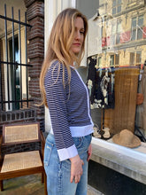 Afbeelding in Gallery-weergave laden, Allude | Cardigan Blue/White
