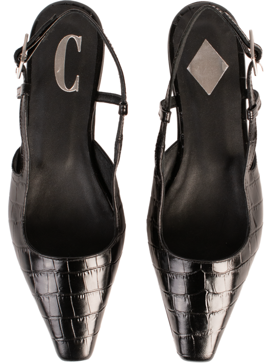 Cara Rosa | Slingbacks Black Croco