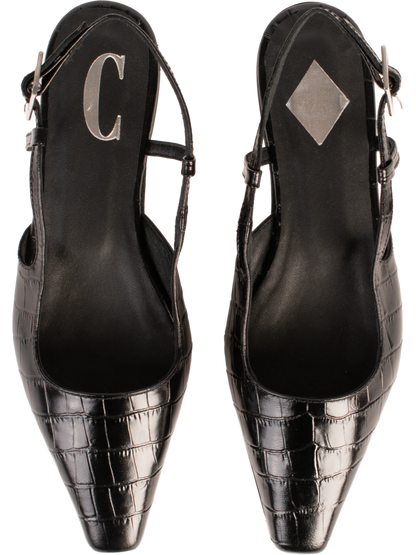 Cara Rosa | Slingbacks Black Croco