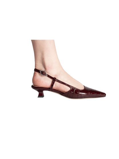 Cara Rosa | Slingbacks Bordeaux Croco