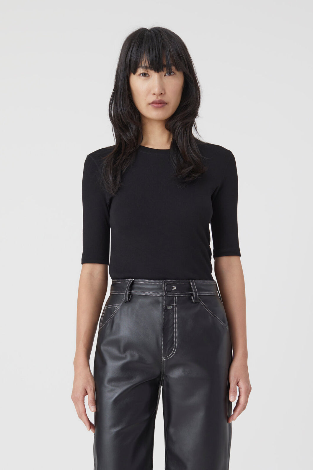 Closed Cotton and Modal T-Shirt Black