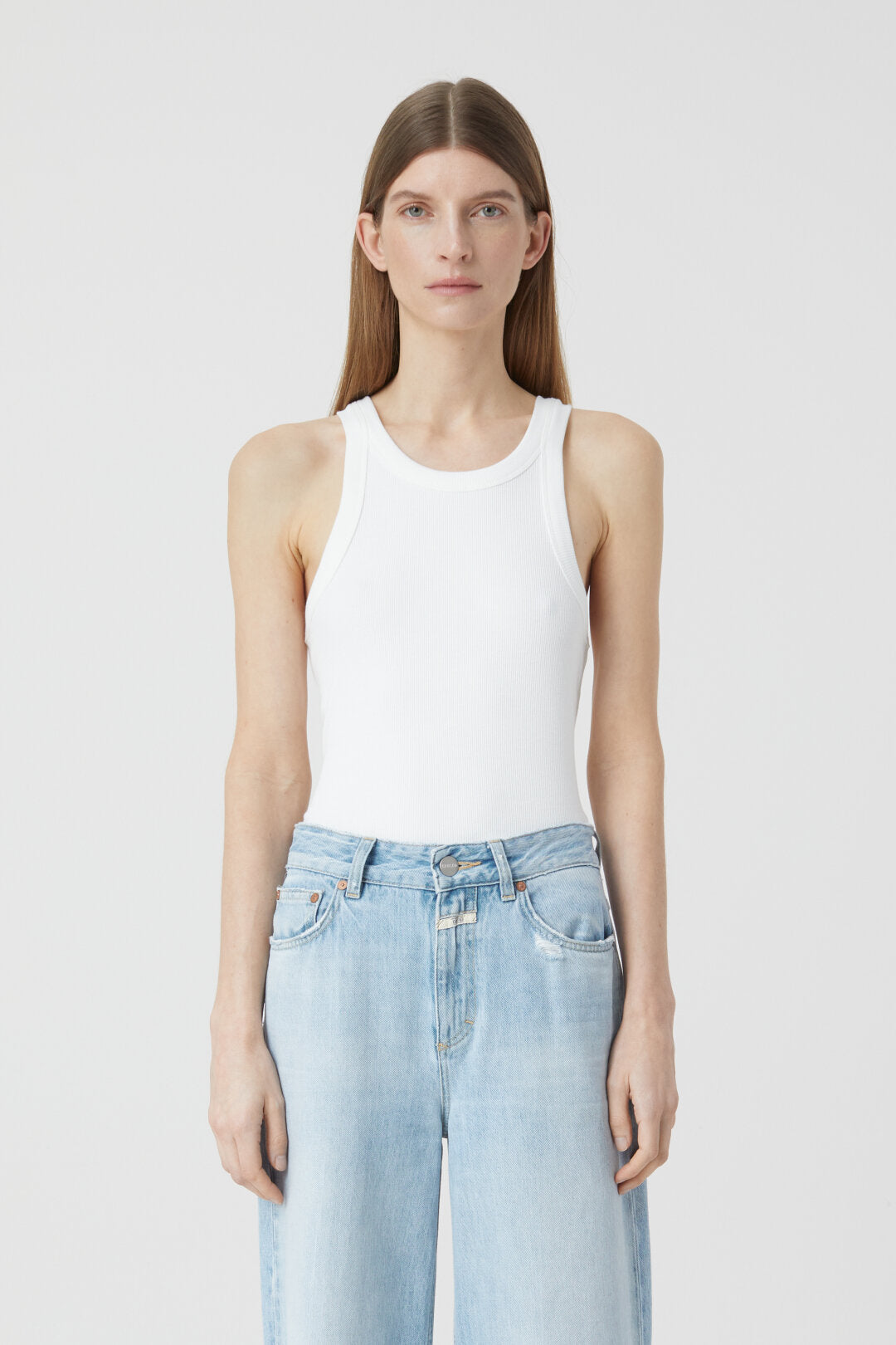 Closed Rib Jersey Tanktop Ivory